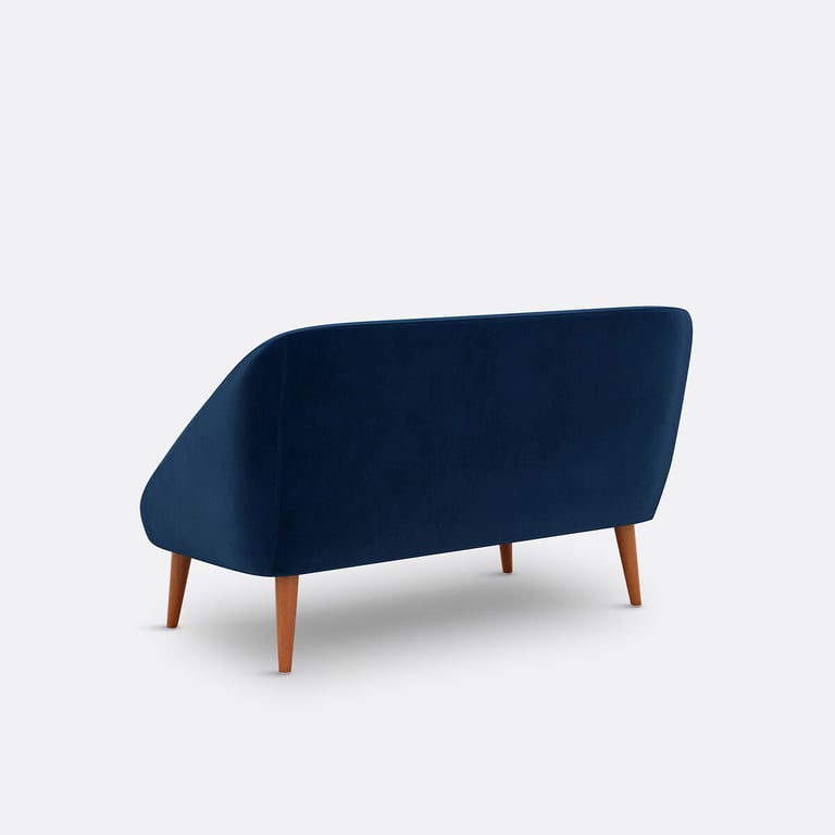 Séméon canapé 2 places velours bleu - Vue supplémentaire 3