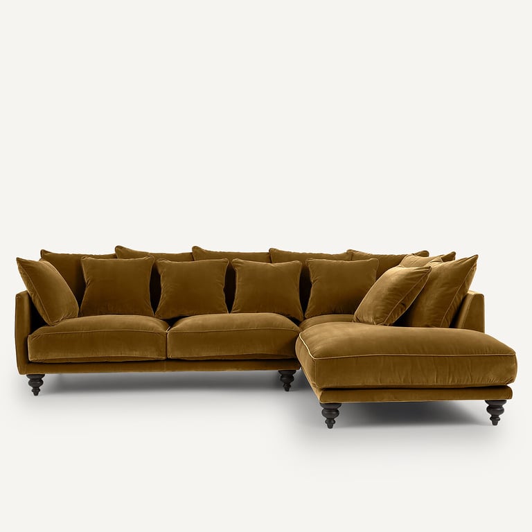 Lazare canapé d'angle fixe 4 places velours bronze - Vue supplémentaire 1