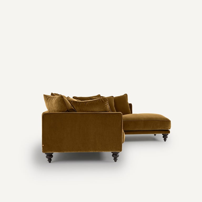 Lazare canapé d'angle fixe 4 places velours bronze - Vue supplémentaire 3