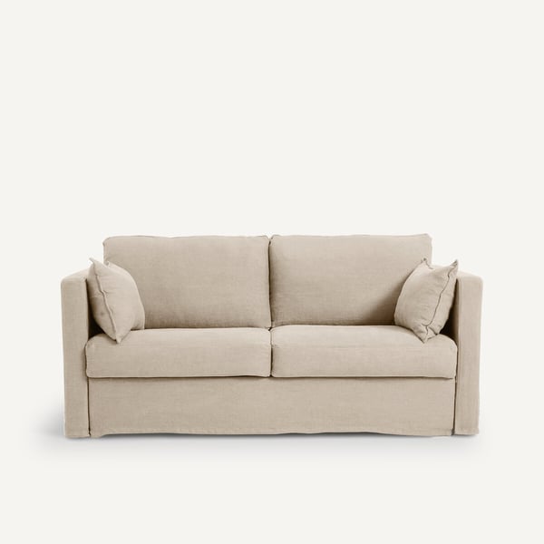 Néo Kinkajou - Canapé convertible 3 places lin beige