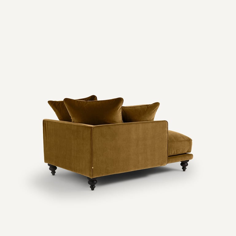 Lazare méridienne velours marron - Vue supplémentaire 2