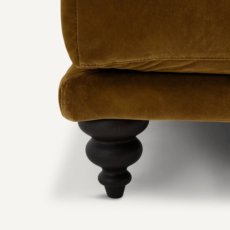Lazare méridienne velours marron - Vue supplémentaire 3