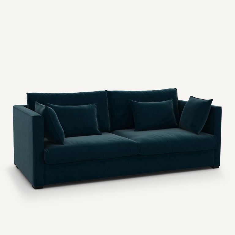 Camille canapé 3 places velours bleu - Vue supplémentaire 1