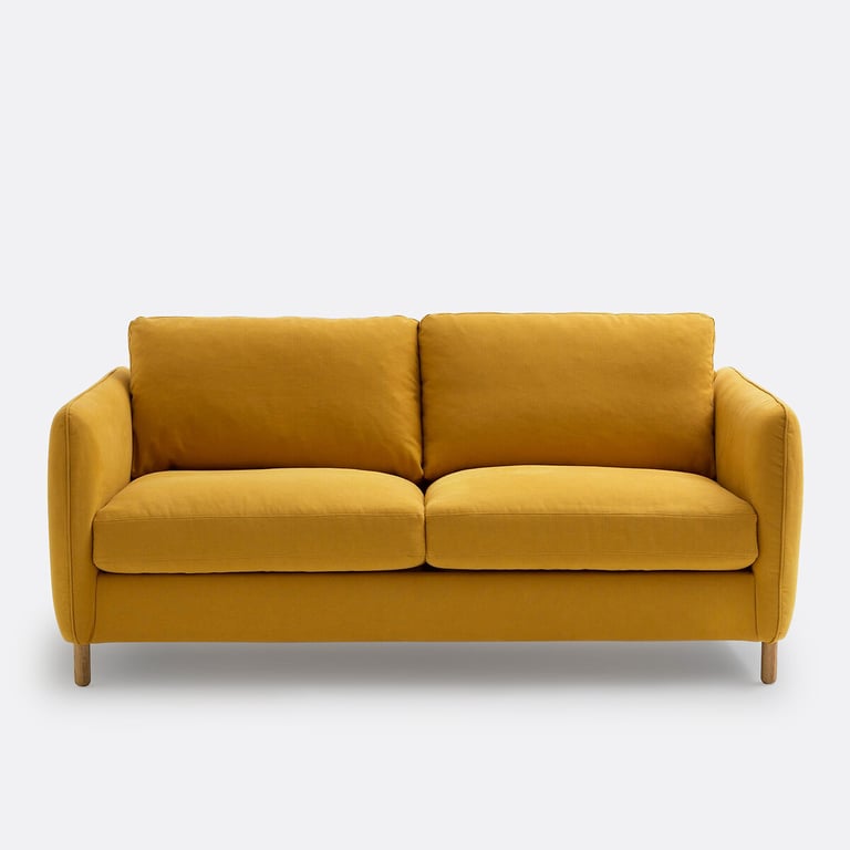 Produit similaire: Loméo canapé 3 places coton/lin jaune
