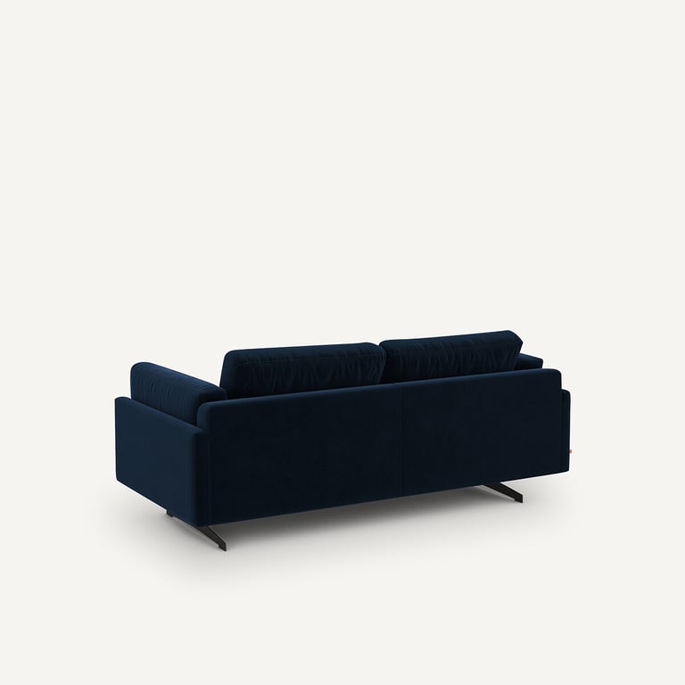 César canapé 2 places velours bleu - Vue supplémentaire 3