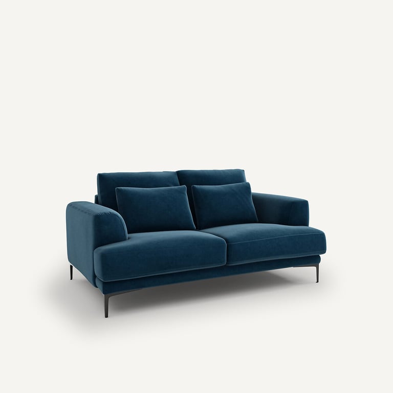 Marsile canapé 2 places velours bleu - Vue supplémentaire 1