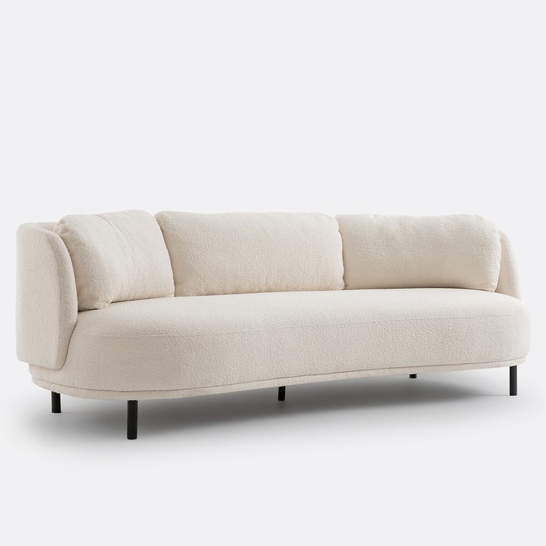 ARO canapé 5 places en bouclette beige - Vue supplémentaire 2