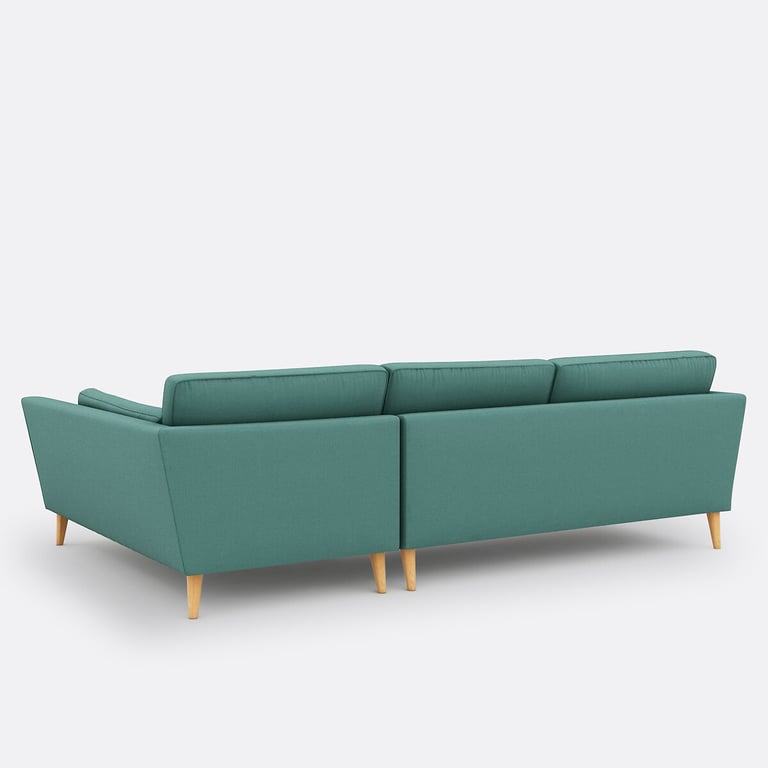 Tasie canapé d'angle fixe 3 places coton-polyester vert - Vue supplémentaire 3