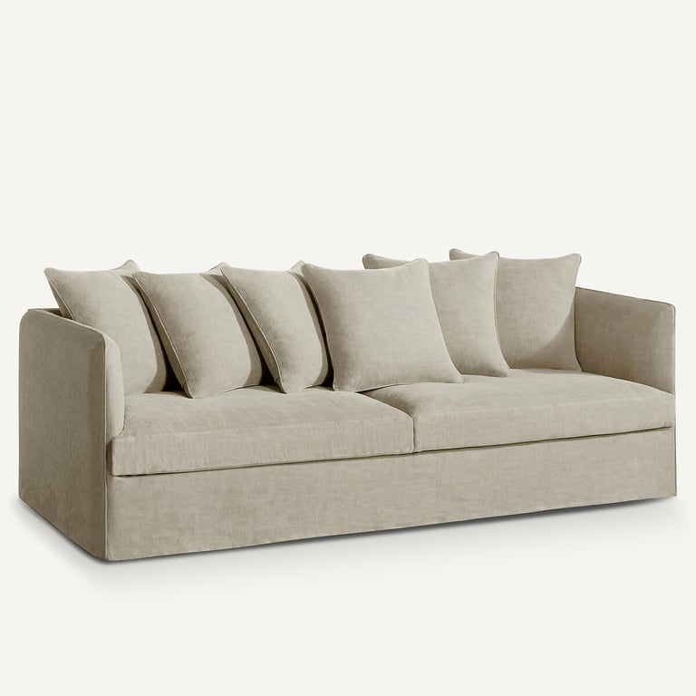 Neo Chiquito canapé 3 places lin épais stonewashed beige - Vue supplémentaire 1