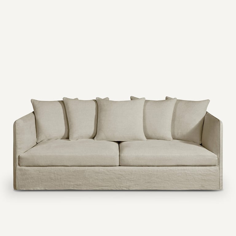 Neo Chiquito canapé 3 places lin épais stonewashed beige - Vue supplémentaire 3
