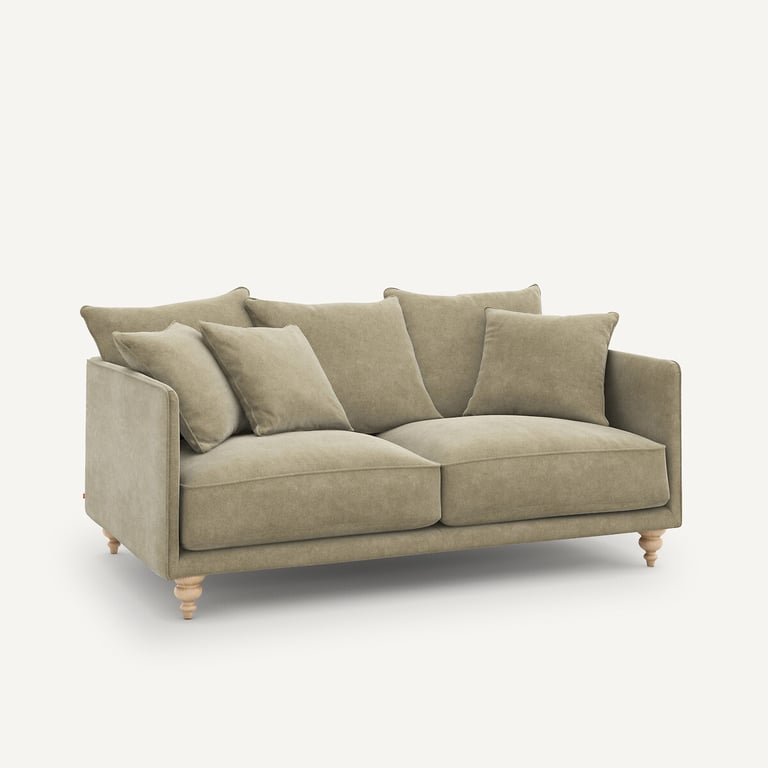 Lazare canapé 3 places velours stonewashed gris - Vue supplémentaire 1