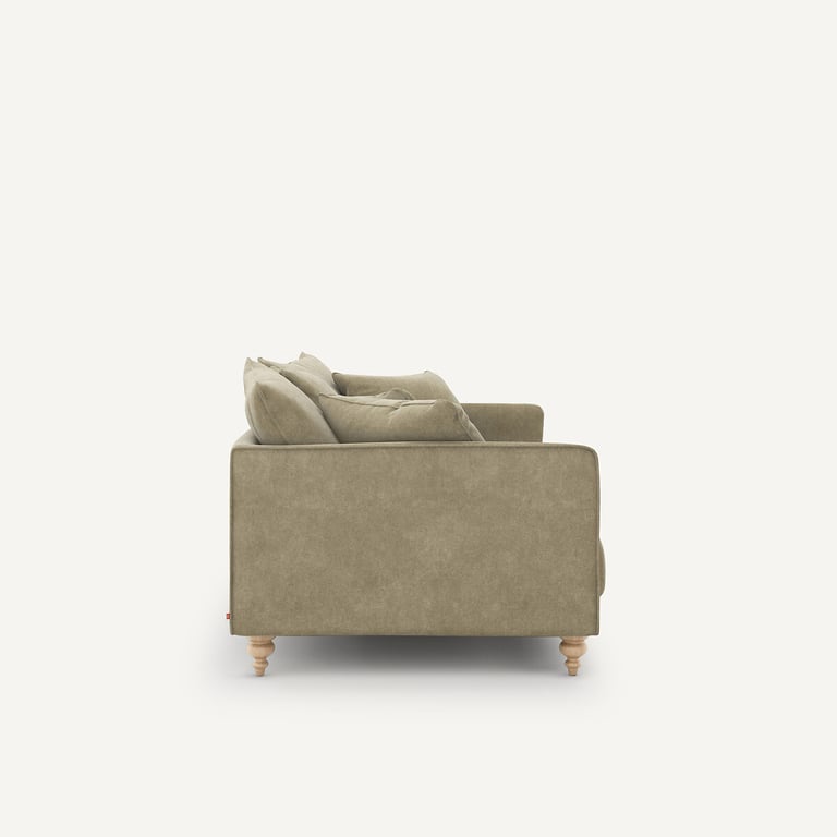 Lazare canapé 3 places velours stonewashed gris - Vue supplémentaire 2