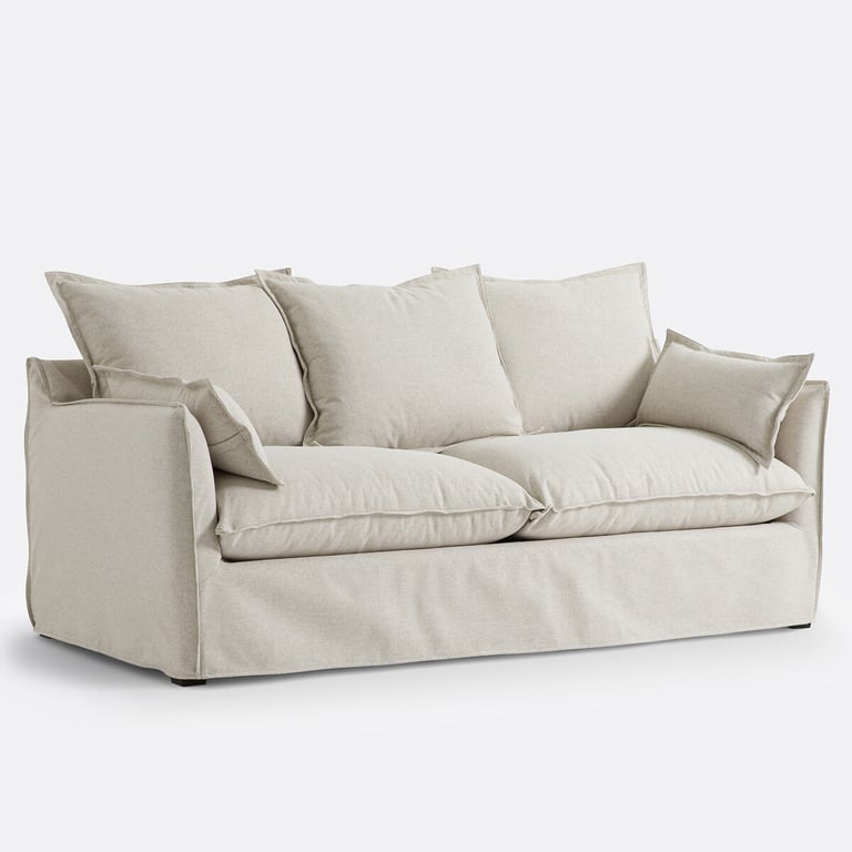 Odna canapé 2 places tissu polyester ecru - Vue supplémentaire 2