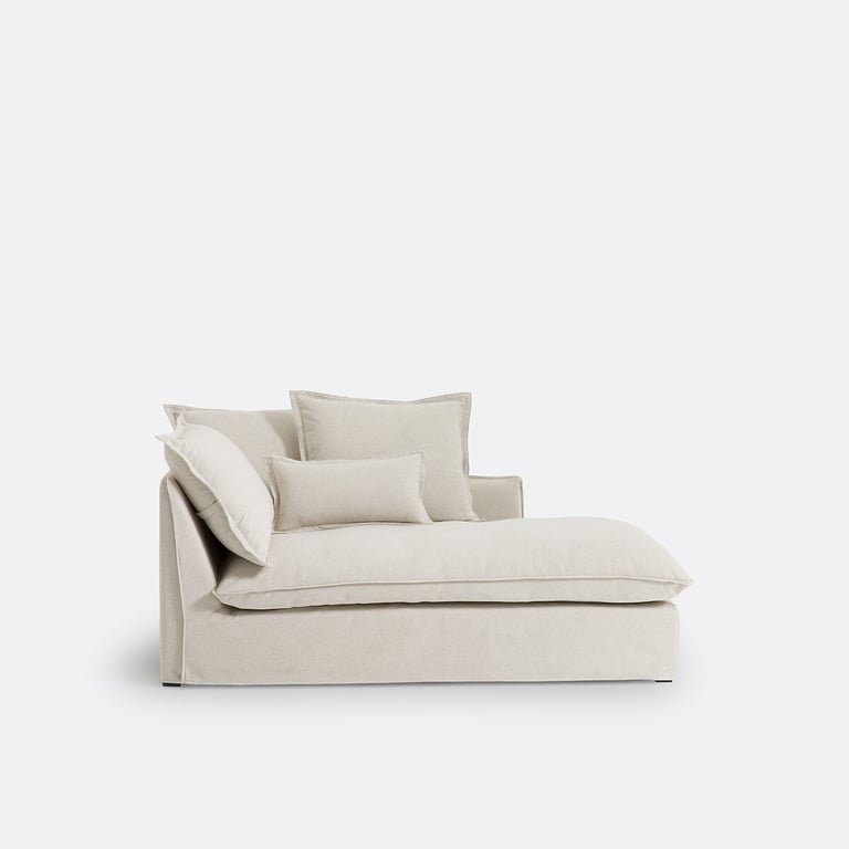 ODNA méridienne tissu beige - Vue supplémentaire 2
