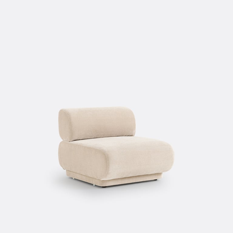 Teide - Canapé modulable chauffeuse velours texturé beige - Vue supplémentaire 1