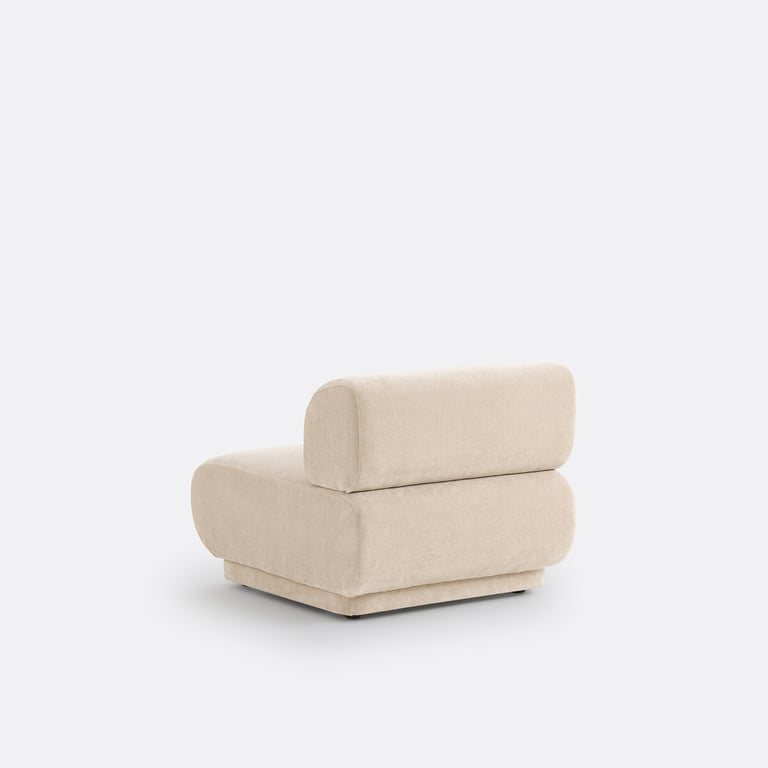 Teide - Canapé modulable chauffeuse velours texturé beige - Vue supplémentaire 2