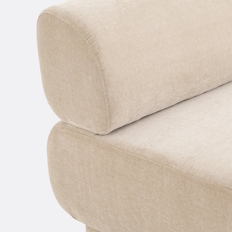 Teide - Canapé modulable chauffeuse velours texturé beige - Vue supplémentaire 3