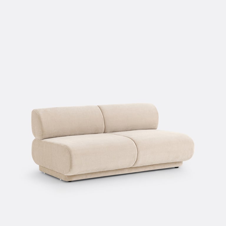 Teide - Canapé modulable banquette velours texturé beige - Vue supplémentaire 2