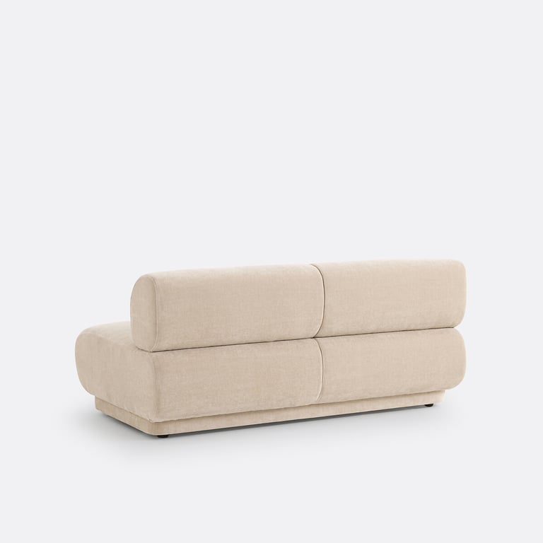 Teide - Canapé modulable banquette velours texturé beige - Vue supplémentaire 3