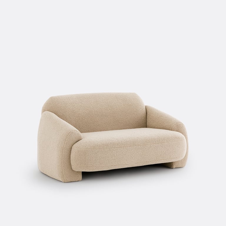 Machoa canapé 2 places bouclette beige - Vue supplémentaire 3