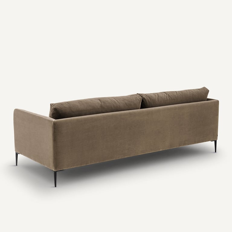 Oscar canapé 3 places en velours beige - Vue supplémentaire 3