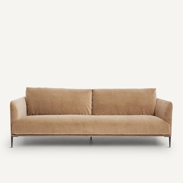 Oscar canapé 3 places velours beige