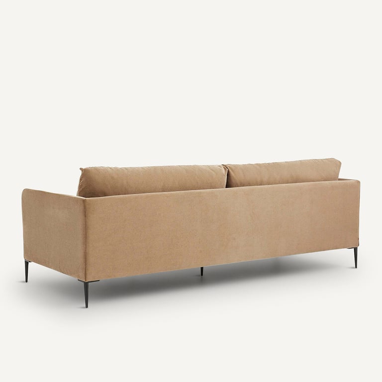 Oscar canapé 3 places velours beige - Vue supplémentaire 3