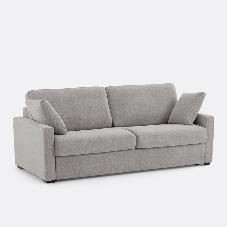 TIMOR canapé convertible 2 places tissu chiné beige - Vue supplémentaire 1