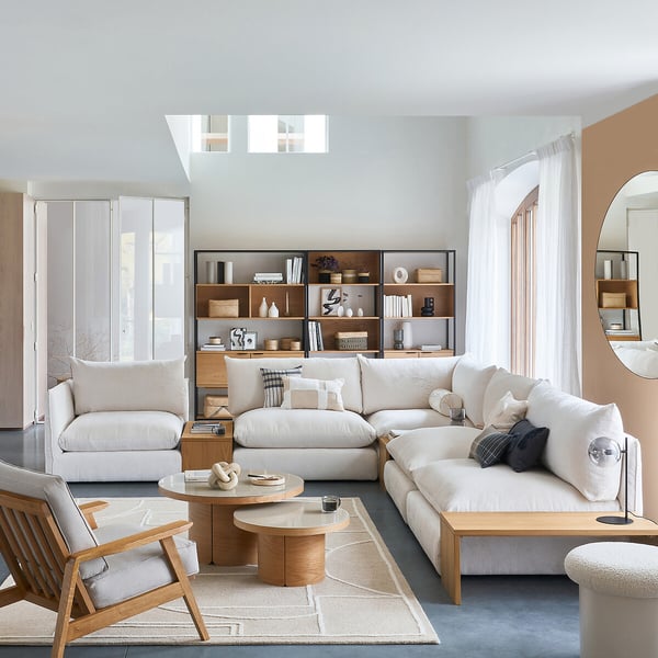 MALO élément d'angle en velours texturé beige