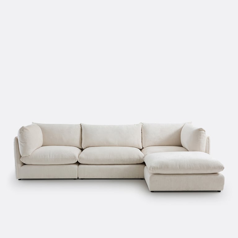 MALO élément d'angle en velours texturé beige - Vue supplémentaire 2