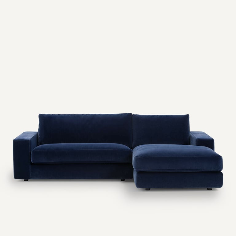 Produit similaire: Skander canapé d'angle fixe 3 places velours bleu