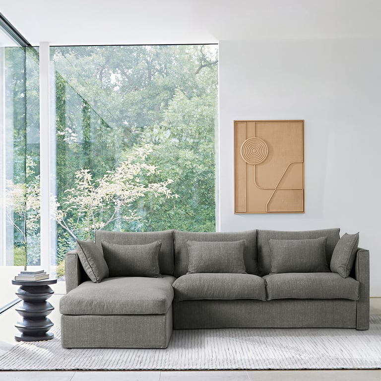 Produit similaire: Camille canapé d'angle convertible 3 places coton-lin gris