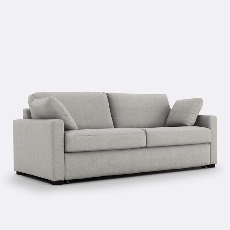 TIMOR canapé convertible 3 places convertible 2 comfort ® en coton et lin beige - Vue supplémentaire 1