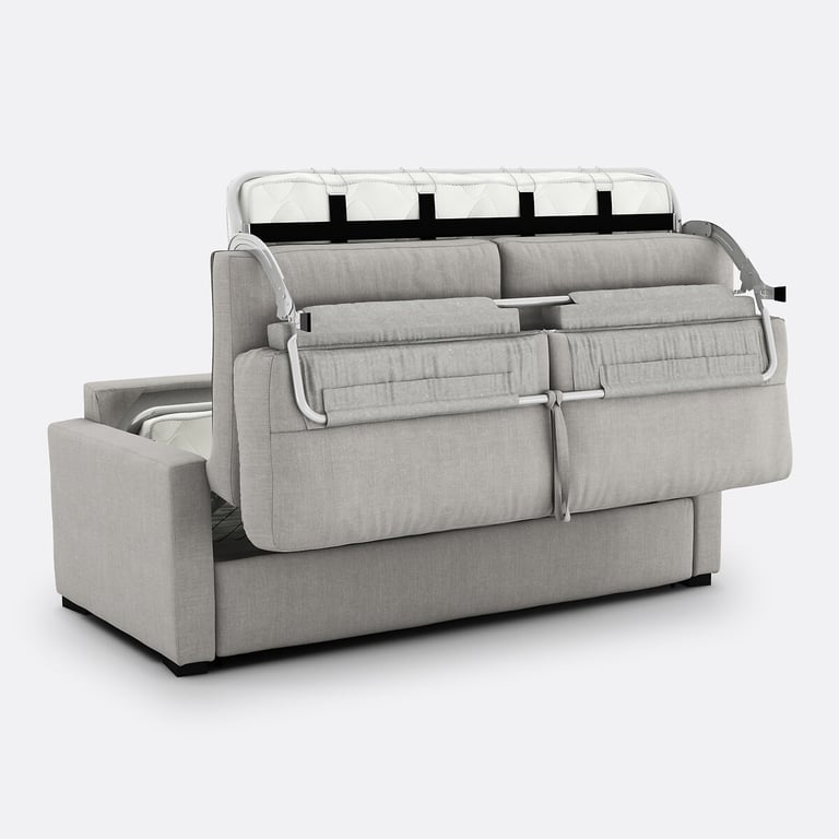 TIMOR canapé convertible 3 places convertible 2 comfort ® en coton et lin beige - Vue supplémentaire 3