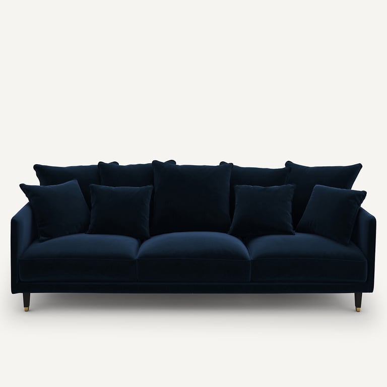 Lazare canapé 3 places velours bleu nuit - Vue supplémentaire 1