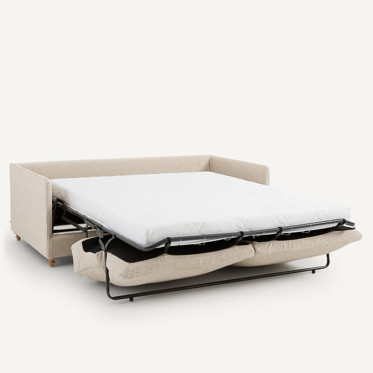 Lazare canapé convertible 3 places bouclette beige - Vue supplémentaire 1