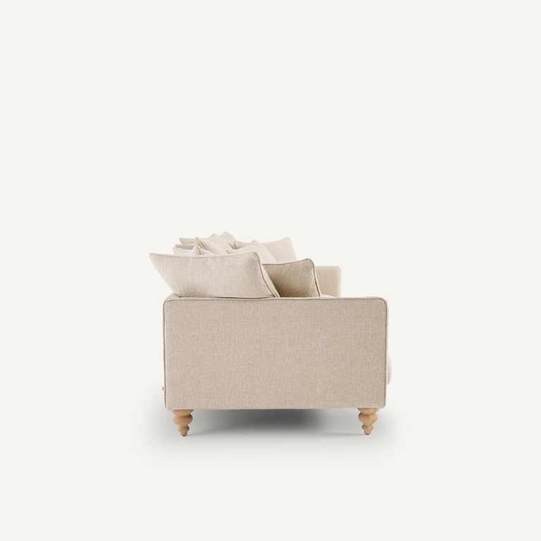 Lazare - Canapé 3 places tissu bouclette beige - Vue supplémentaire 2