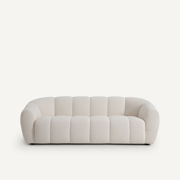 Tylan canapé 3 places tissu chenille blanc
