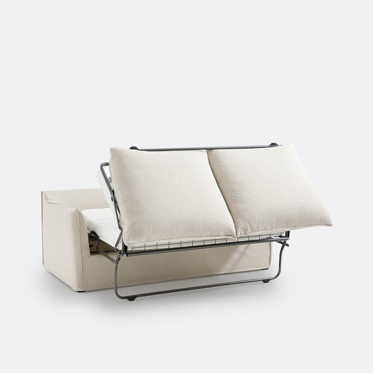 ODNA canapé convertible 3 places convertible déhoussable en polyester beige - Vue supplémentaire 3