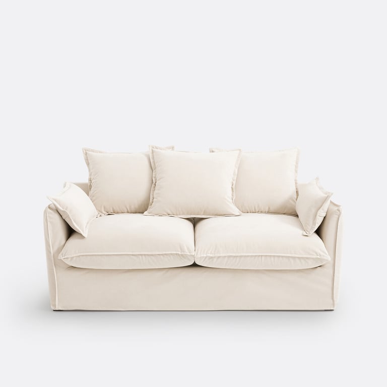 Canapé convertible, 2 ou 3 places, déhoussable, velours, ODNA