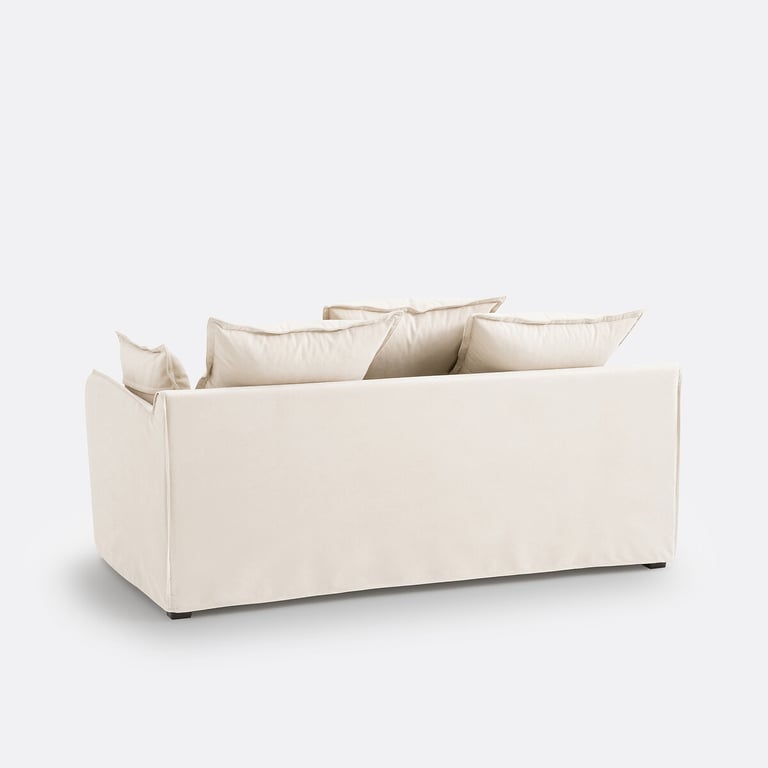Odna canapé convertible 3 places velours beige - Vue supplémentaire 2