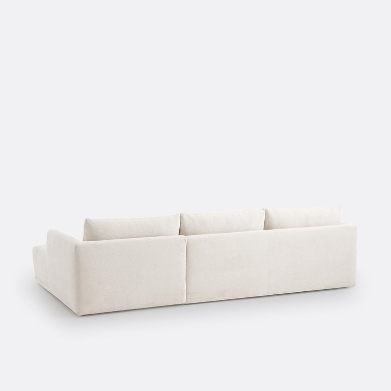Lupita canapé d'angle fixe 3 places d'angle droit chenillé chiné beige - Vue supplémentaire 3