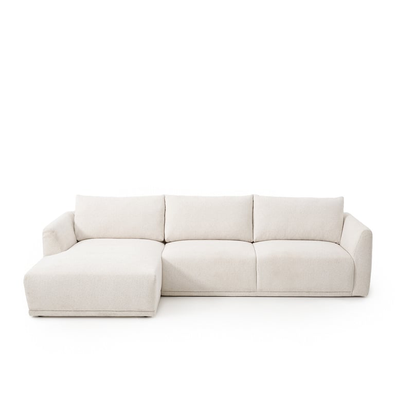 Lupita canapé d'angle gauche 4 places chenille beige - Vue supplémentaire 1