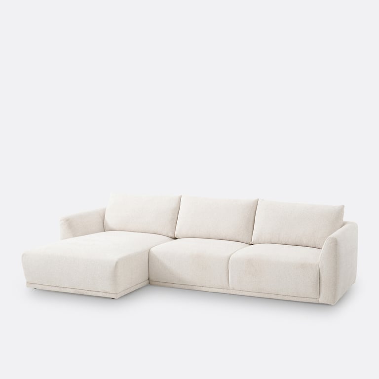 Lupita canapé d'angle gauche 4 places chenille beige - Vue supplémentaire 2