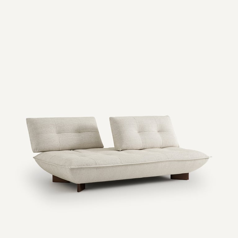 Kaori canapé modulable 2 places tissu chiné beige - Vue supplémentaire 2