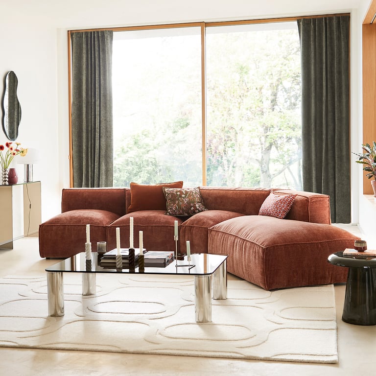 Produit similaire: Seven canapé modulable élément d'angle velours côtelé rouge