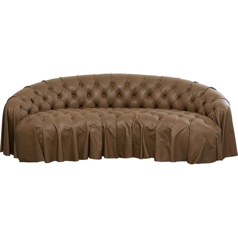 Drapes - Canapé 3 places cuir marron - Vue supplémentaire 1