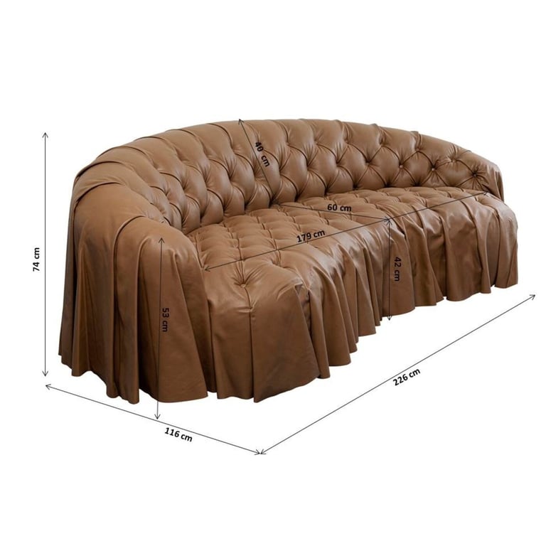 Drapes - Canapé 3 places cuir marron - Vue supplémentaire 3