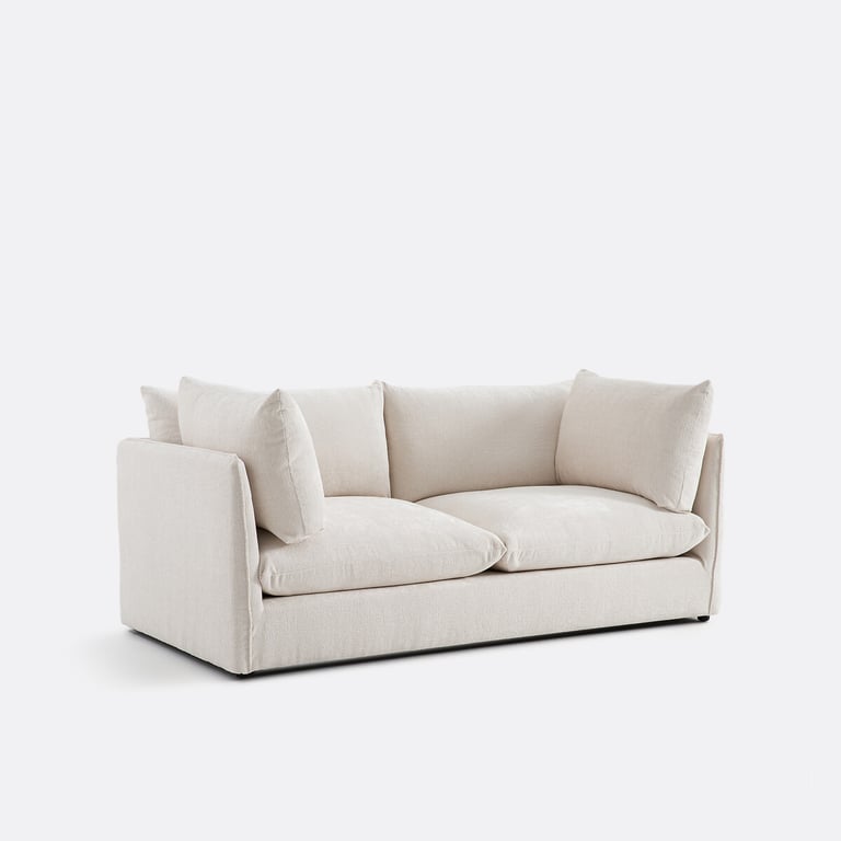 Malo canapé 3 places velours texturé beige - Vue supplémentaire 1