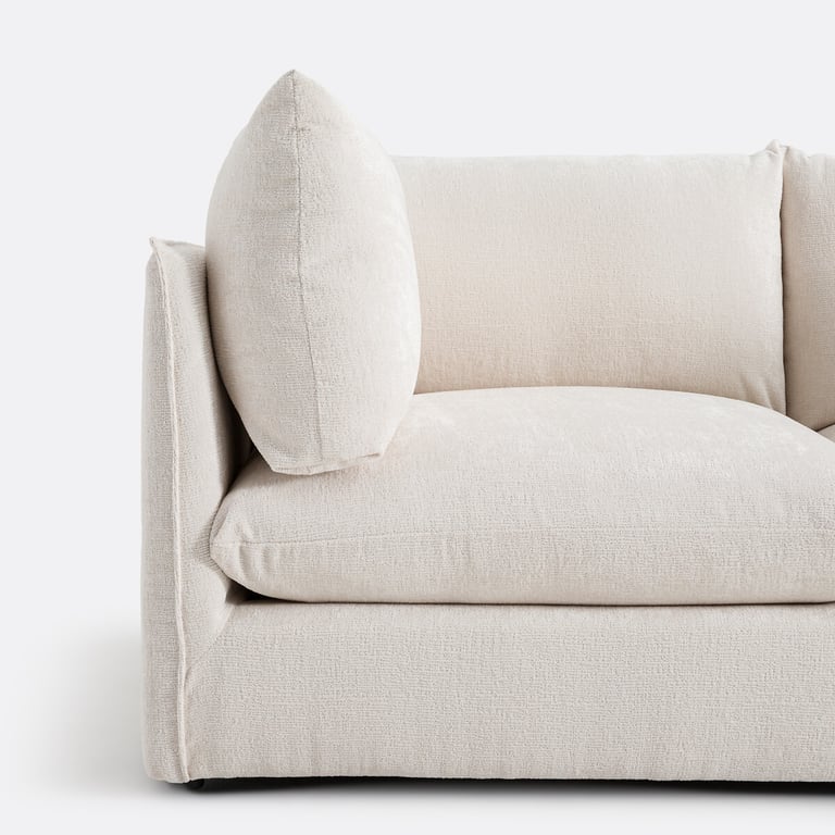 Malo canapé 3 places velours texturé beige - Vue supplémentaire 3